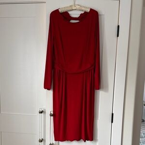 Armani Collezioni Vibrant Red Long Sleeve Dress